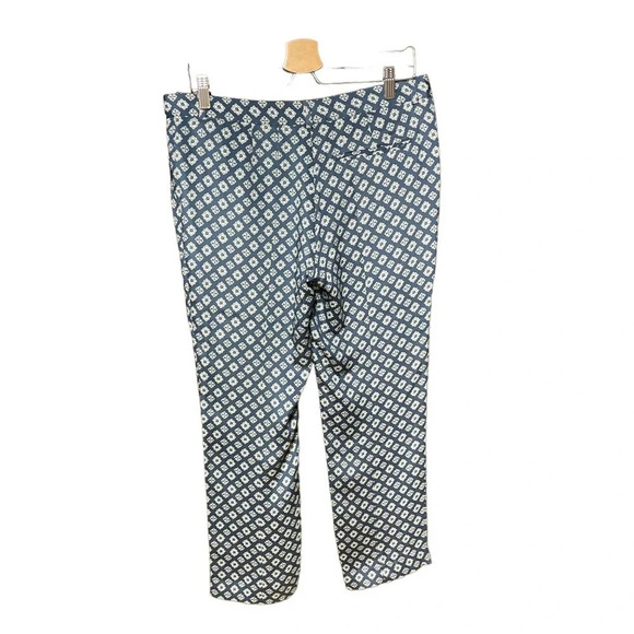 JOSEPH Ben Matt Silk Cravate Blue Diamond Print Silk Trouser Pants Size 42 US 10 - Picture 6 of 10